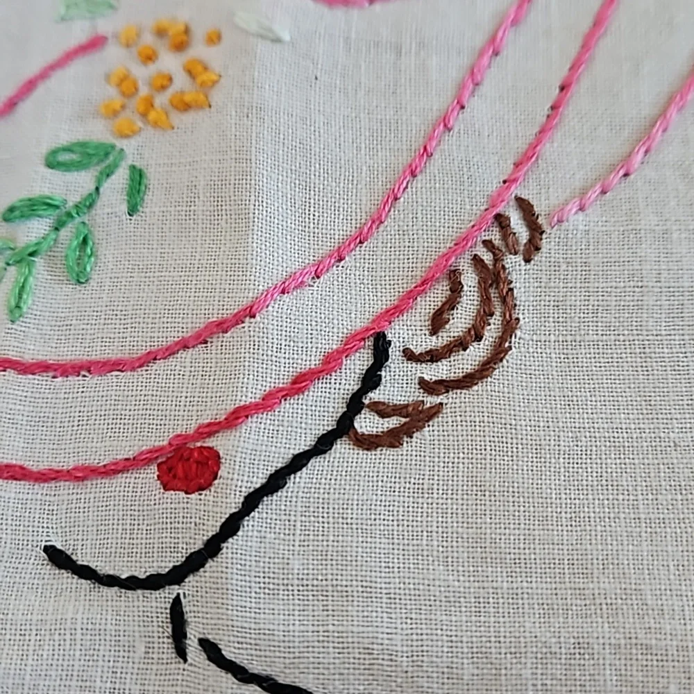 Vintage handmade applique linens